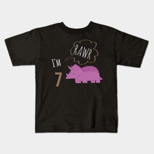 RAWR I am 7 Kids T-Shirt